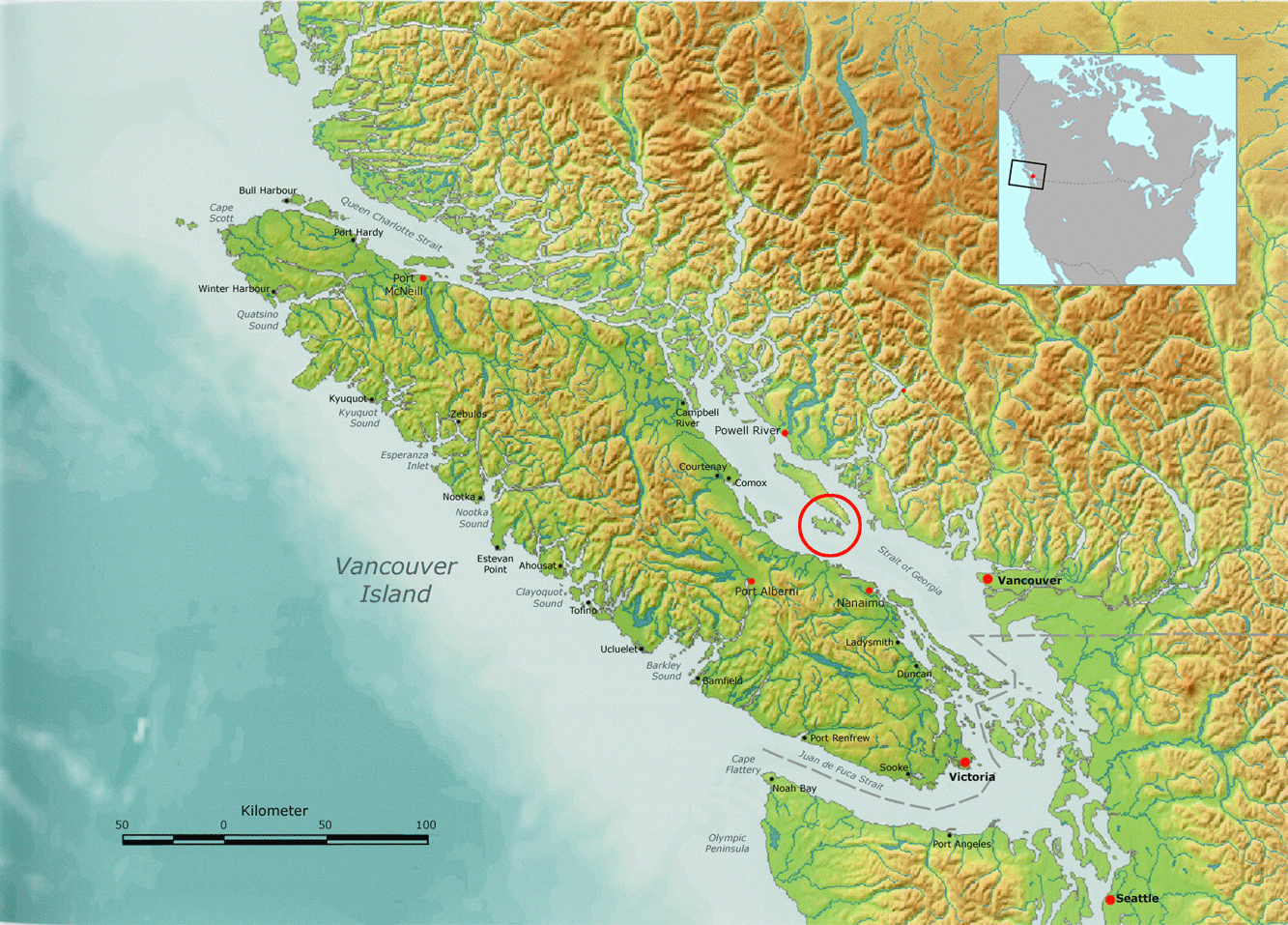 Lasqueti Island British Columbia Silicon Palms   Vancouver Island With Lasqueti Island Highlighted 